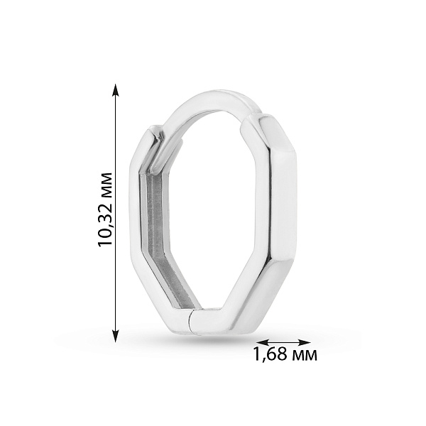 Золотая моносерьга без камней (арт. 110852бЯ) – изображение 2