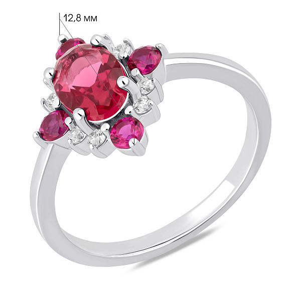 Серебряное кольцо Цветок с крупным альпинитом (арт. 7501/8520амлн) – изображение 2