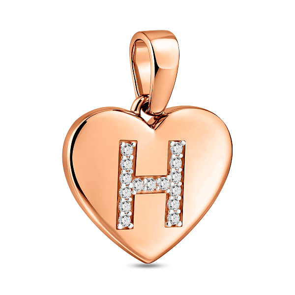 Золотой подвес Буква Н с фианитами (арт. 440978) – изображение 1