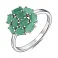 Серебряное кольцо Цветок с изумрудами (арт. 7501/1988206Изм) – изображение 1