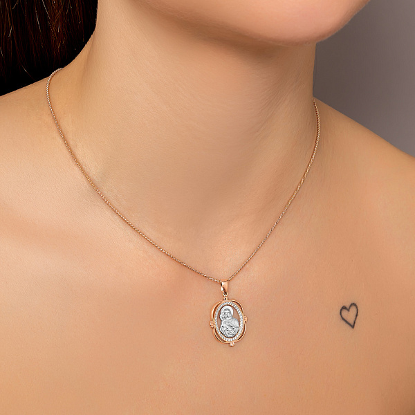 Золотая ладанка иконка Божья Матерь Владимирская (арт. 440645) – изображение 2