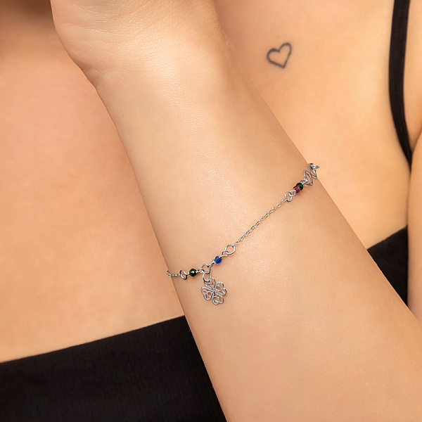 Браслет з білого золота Нескінченність з фіанітами (арт. 326991бцв) – зображення 2