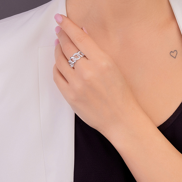 Кольцо из серебра с фианитами (арт. 7501/6539) – изображение 3