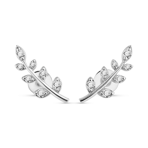Золотые серьги пусеты с бриллиантами (арт. Т011776010б) – изображение 1