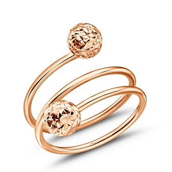 Золотое кольцо с шариками (арт. 1401026а)