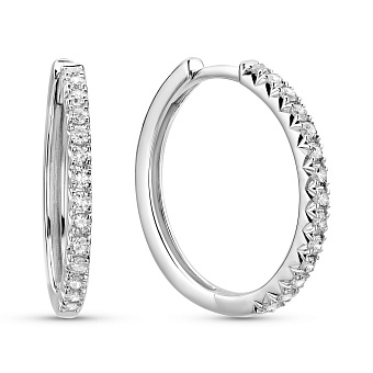 Фото Золотые серьги-кольца с бриллиантами (арт. С341527030б)