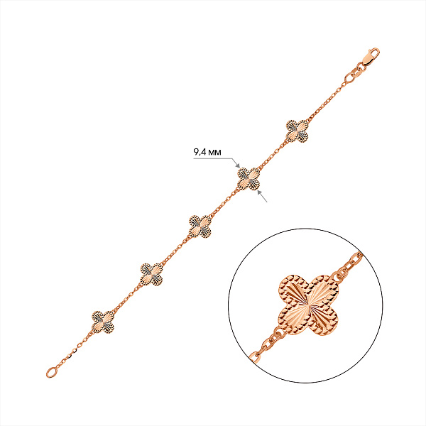 Золотой браслет Клевер (арт. 3261353) – изображение 4