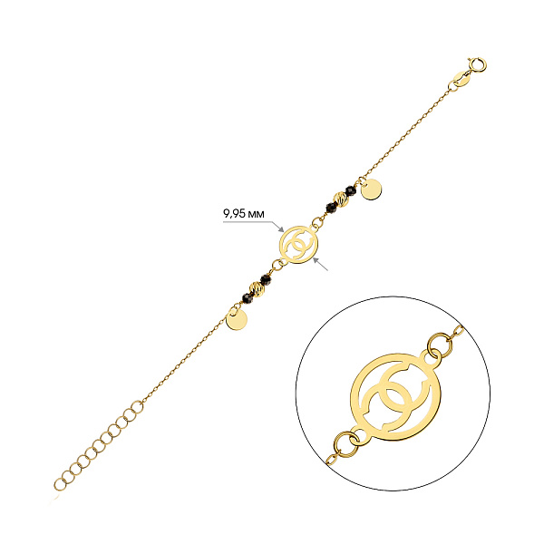 Браслет из желтого золота с ониксом (арт. 325401жо) – изображение 2