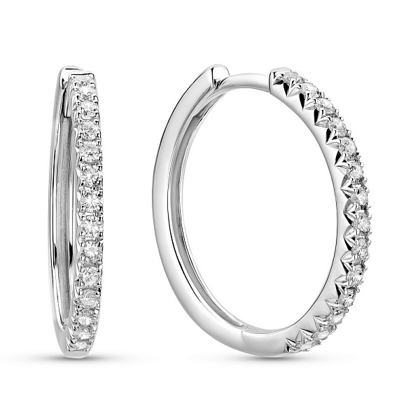 Золотые серьги-кольца с бриллиантами (арт. С341527030б) – изображение 1