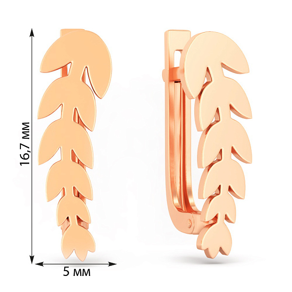 Серьги Колосок из красного золота  (арт. 111281) – изображение 2