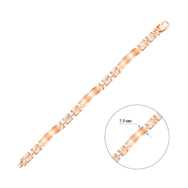 Браслет из красного и белого золота (арт. 3261196кб) – изображение 2