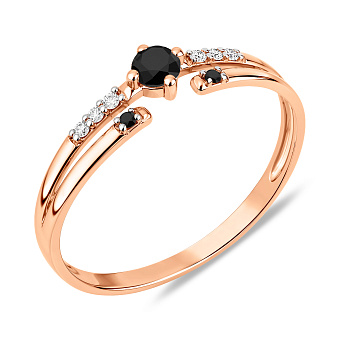 Фото Золота каблучка з фіанітами (арт. 140761ч)