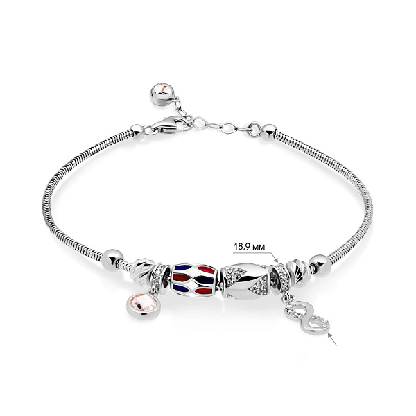 Браслет из золота с эмалью и фианитами (арт. 325095бецвП2) – изображение 2