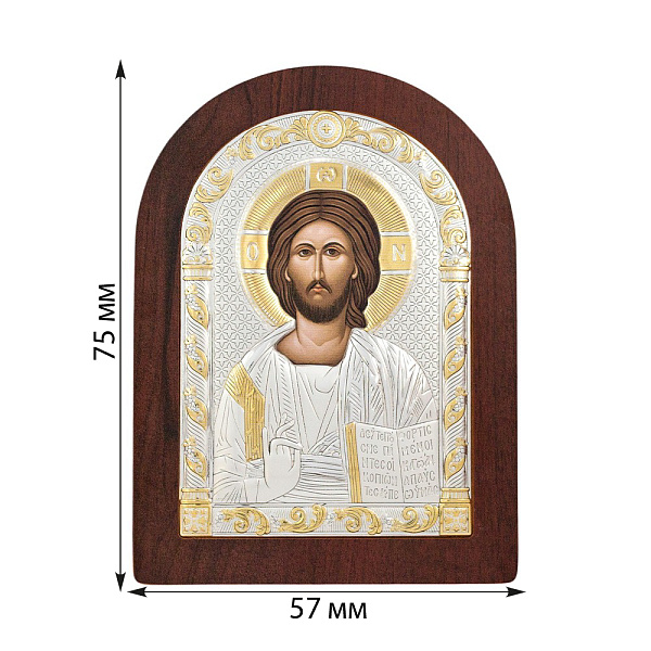 Икона Христос Спаситель (75х57 мм) (арт. AR-1/001AG/R) – изображение 2