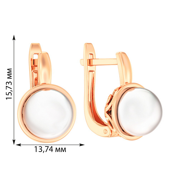 Золоті сережки з перлами (арт. 111099) – зображення 2