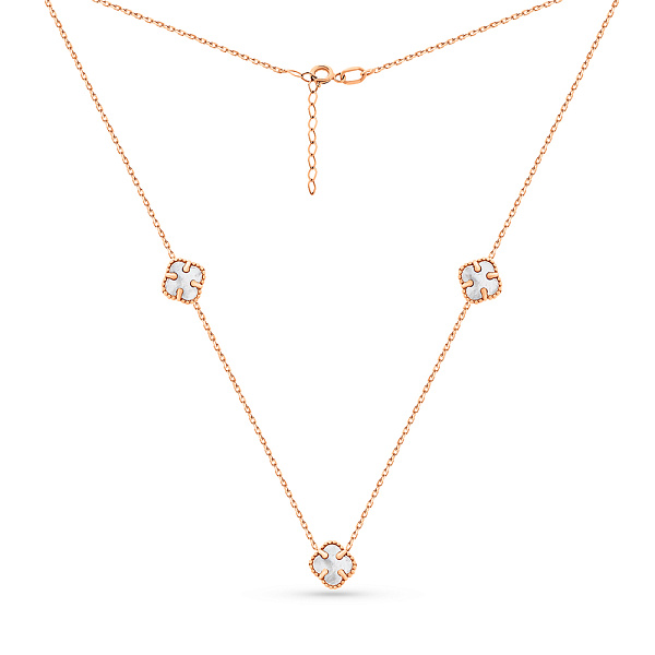 Золоте кольє Конюшина з перламутром (арт. 352734/7п) – зображення 1