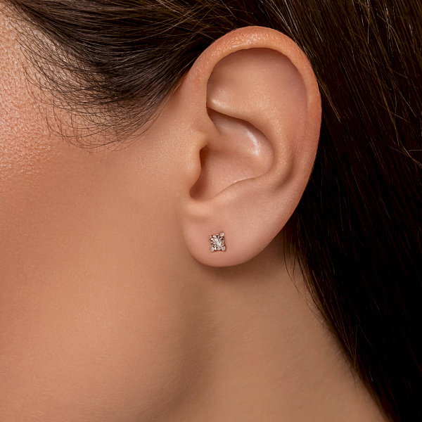 Пусети з білого золота з діамантами (арт. Т011733005б) – зображення 2