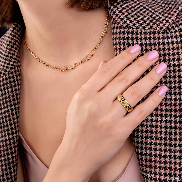 Золотое кольцо в желтом цвете металла  Francelli (арт. 155740ж) – изображение 3