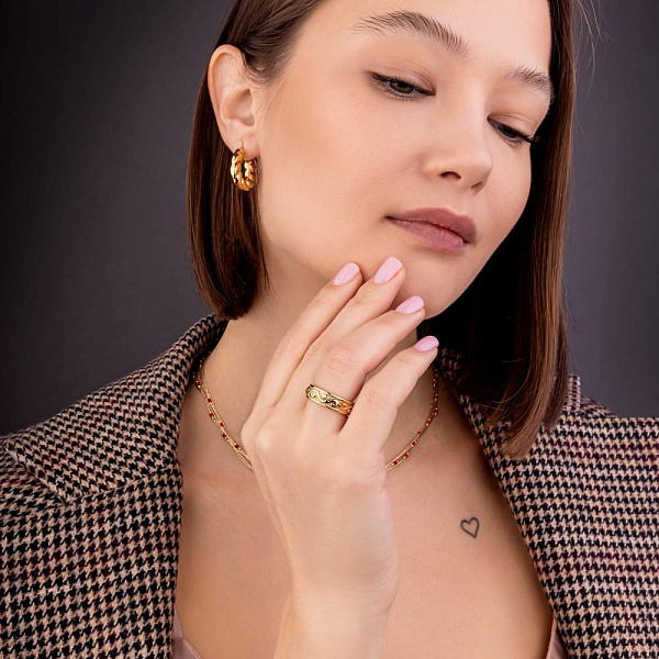 Золотое кольцо в желтом цвете металла  Francelli (арт. 155740ж) – изображение 5