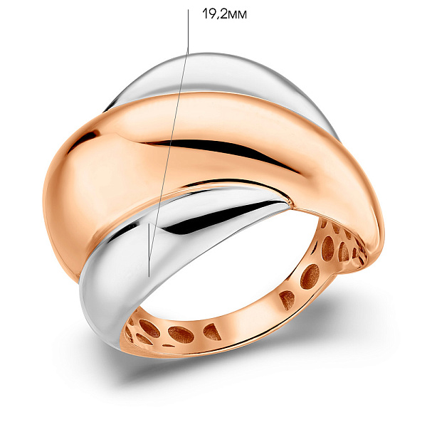 Каблучка з червоного і білого золота (арт. 156536кб) – зображення 6