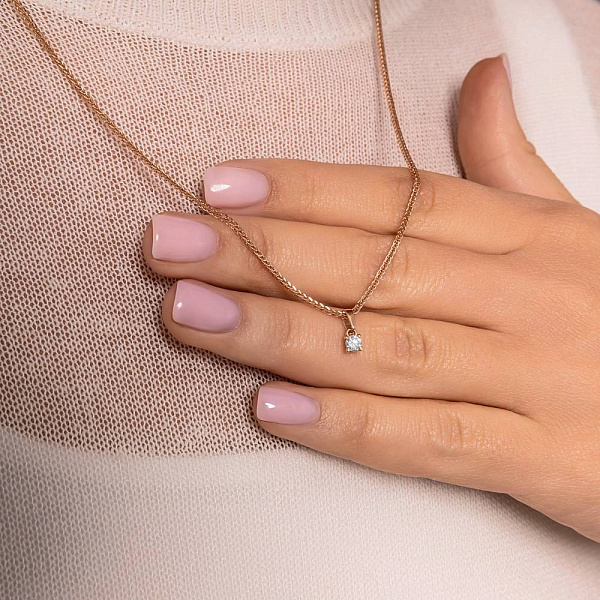 Кулон из красного золота с бриллиантом (арт. П011162015) – изображение 3