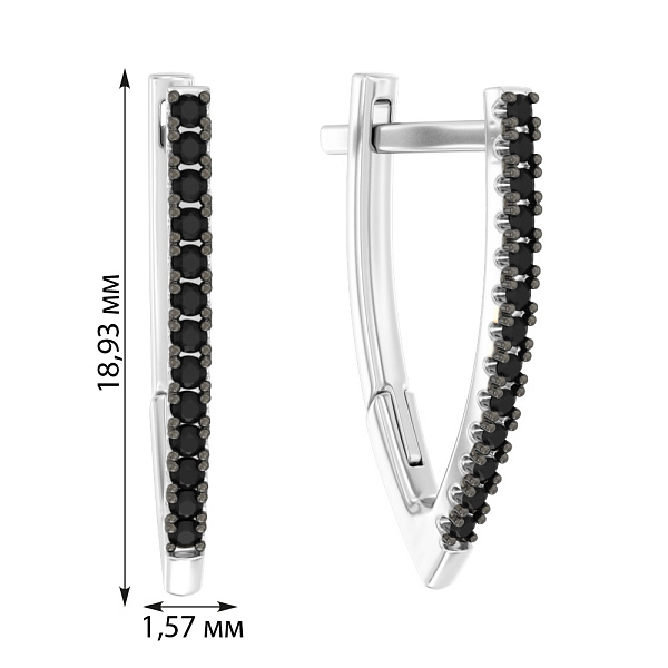 Сережки з білого золота з діамантами (арт. С011191015бч) – зображення 6