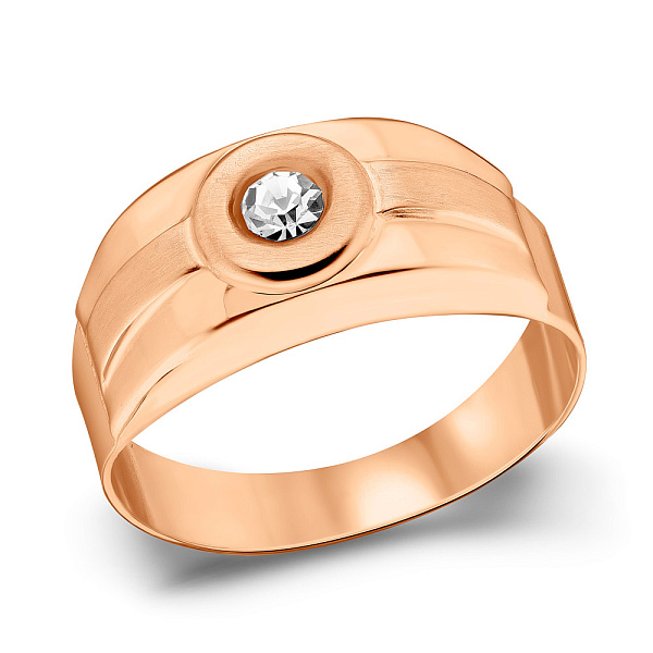 Золотая печатка с фианитом (арт. 180559) – изображение 1