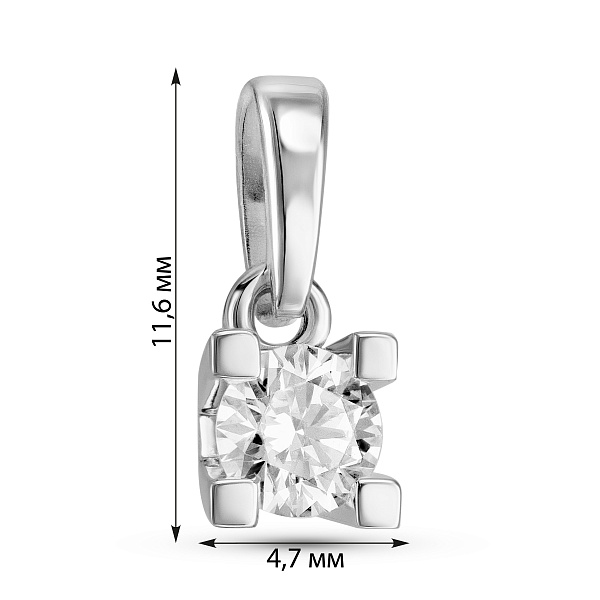 Кулон из белого золота с бриллиантом (арт. П011114020б) – изображение 3