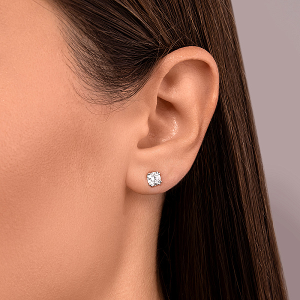 Пусеты из белого золота с бриллиантами (арт. Т011165040б) – изображение 2