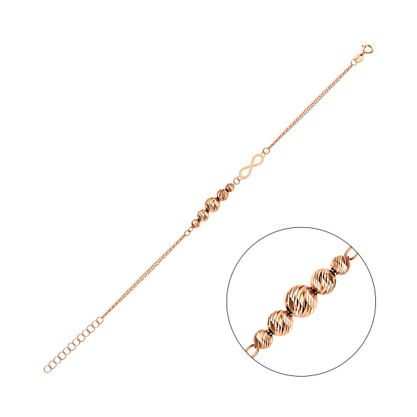 Золотой браслет Бесконечность с алмазной насечкой (арт. 325462а) – изображение 1