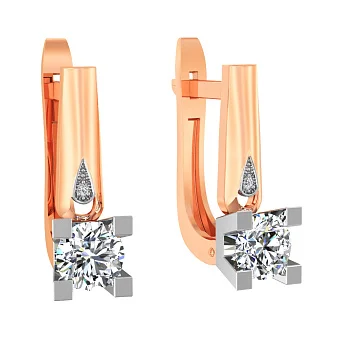Золотые серьги с фианитами (арт. 111016)