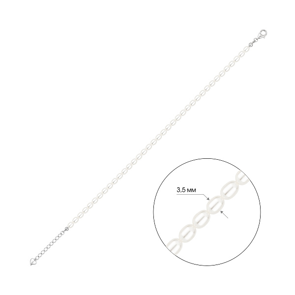 Серебряный браслет с жемчугом (арт. 7509/5235жб) – изображение 2