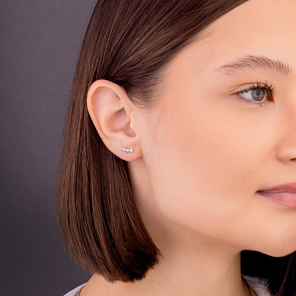 Серьги-пусеты из золота с бриллиантами (арт. Т011255020б) – изображение 4