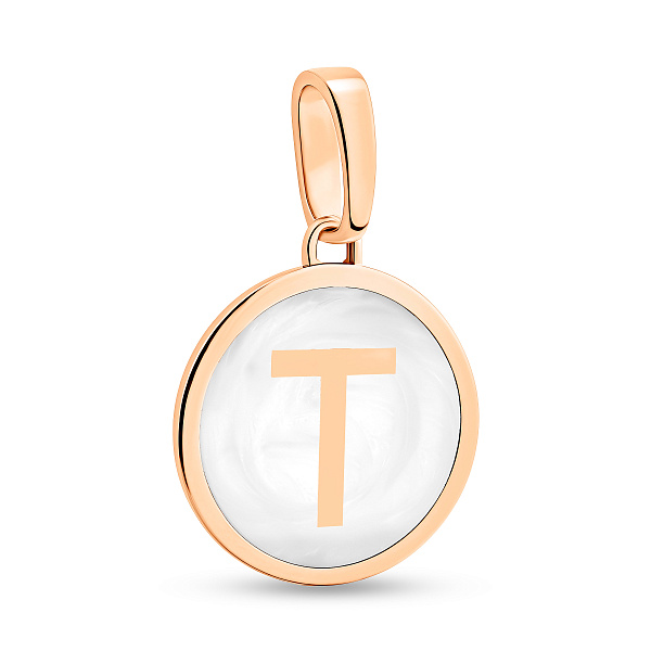 Золотой подвес Буква Т с эмалью (арт. 440995еп) – изображение 3