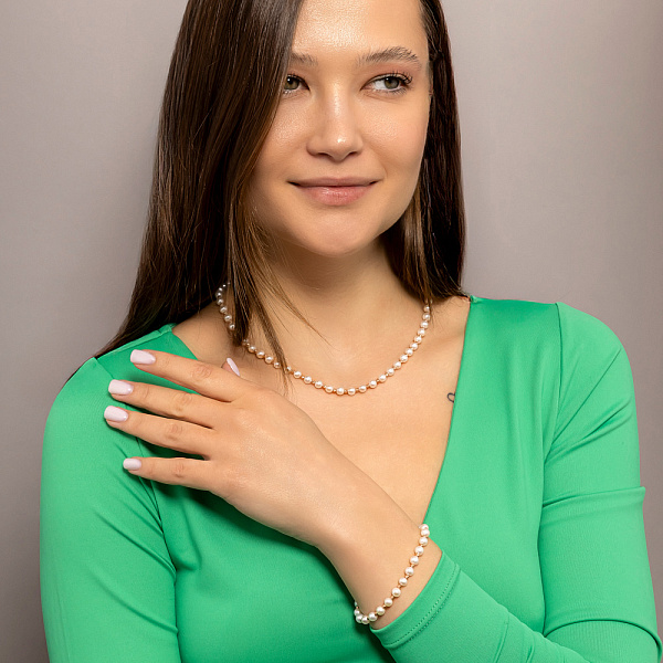 Золотой браслет с жемчугом (арт. 341402) – изображение 4