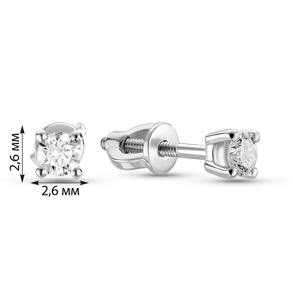 Золотые серьги пусеты с бриллиантами (арт. Т011089020б) – изображение 2