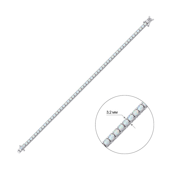 Серебряный браслет с опалом (арт. 7509/4834Поб) – изображение 2