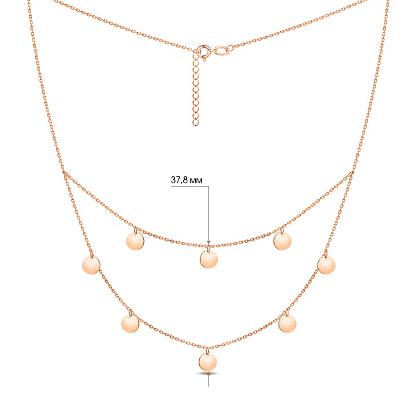 Багатошарове кольє Монети з червоного золота (арт. 351958/5) – зображення 4