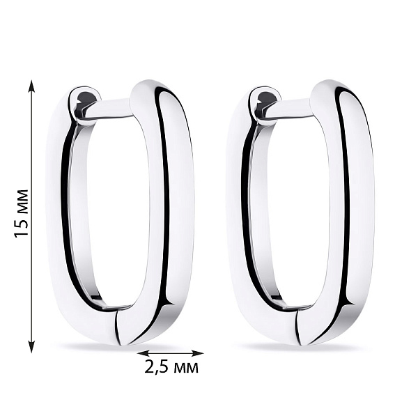 Серьги из серебра без камней (арт. 7502/4890/15) – изображение 2
