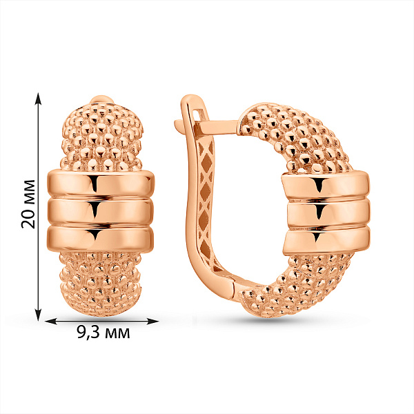 Серьги из красного золота (арт. 1092020) – изображение 5