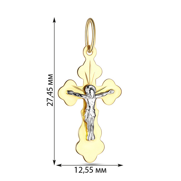 Хрестик з розп'яттям з жовтого золота (арт. 514200ж) – зображення 2