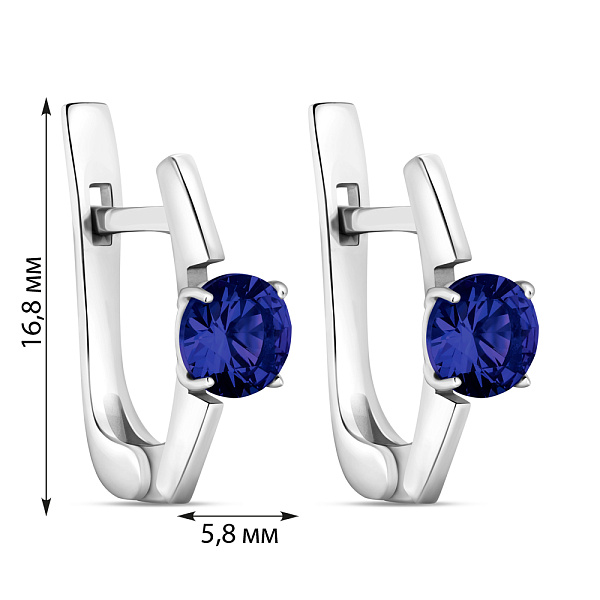 Серебряные серьги с сапфиром (арт. 7502/574Спссп) – изображение 2