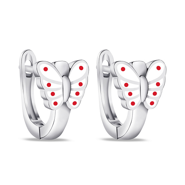 Детские серебряные сережки с эмалью (арт. 7502/4326ебк) – изображение 1