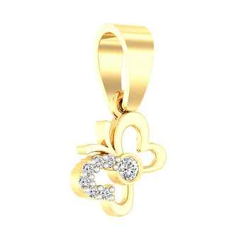 Золотая подвеска Бабочка с фианитами (арт. 440490ж)