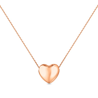Фото Золотое колье Сердце (арт. 360237)