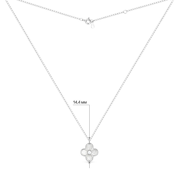 Серебряное колье с перламутром и жемчугом (арт. 7507/2487/15пжб) – изображение 3