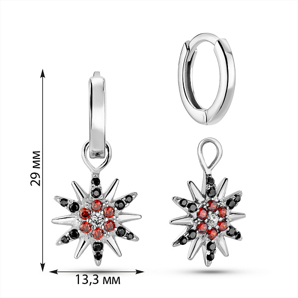 Серебряные серьги-трансформеры с фианитами (арт. 7502/305/1чаксю) – изображение 2