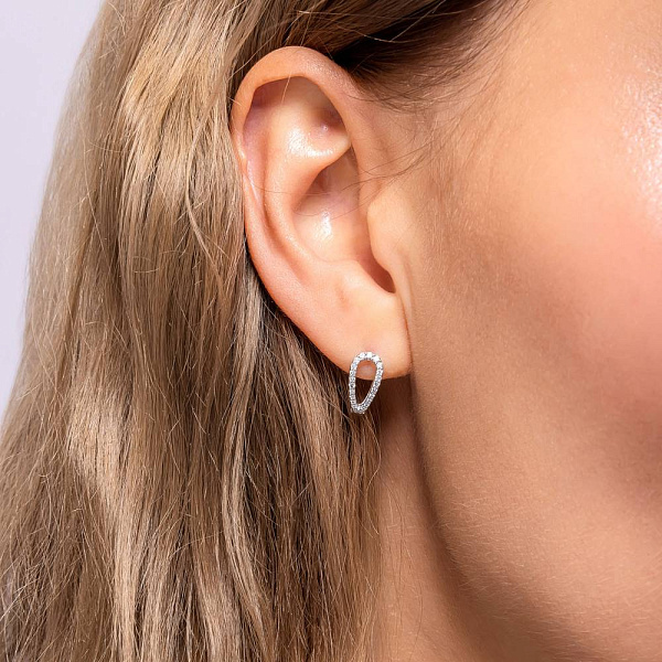 Сережки з білого золота з діамантами (арт. С011390020б) – зображення 2