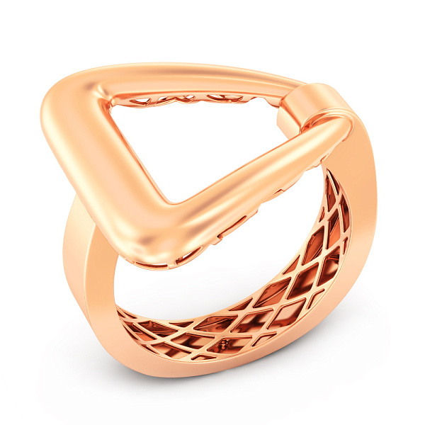 Кольцо Треугольник из красного золота (арт. 141330) – изображение 1