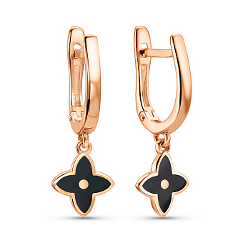 Серьги из красного золота с эмалью (арт. 120967Деч)